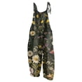 thumbnail image 2 of Spring Summer Plus Size Boho Overalls for Women 2026 Hippie Cloth Floral Printed Jumpsuits Spaghetti Strap Rompers Dark Green L, 2 of 4