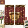 thumbnail image 3 of Vintage Cartoon Coffee Curtains, Rustic Watercolor Coffee Shop Theme Farmhouse Print for Room Window Decor, Rod Pocket Blackout Drapes for Living Room Bedroom Kitchen 2 Panel Set 21"W X 54"L, 3 of 6