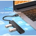 thumbnail image 5 of 4Port USB 3.0 Hub, Multiport USB Hub Splitter Expander for Laptop, Xbox, Flash Drive, HDD, Console, Printer, Camera, Keyborad, PS5, Compatible with Windows, Linux, Surface, Chromebook, 5 of 9