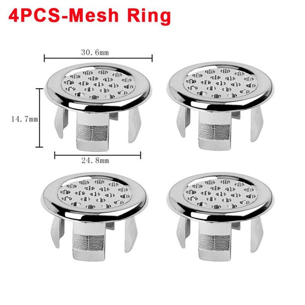 Cubierta redonda de desbordamiento para lavabo, tapa de drenaje de baño, anillos de desbordamiento huecos, accesorios de cocina y baño, 4/1 piezas