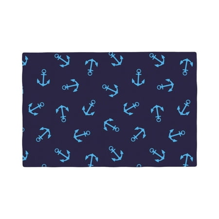

Placemats Set of 6 Anchor navyblue retro print Place mats for Dining Table Indoor/Outdoor Cute Heat Resistant Washable Table Mats(18 x 12 )