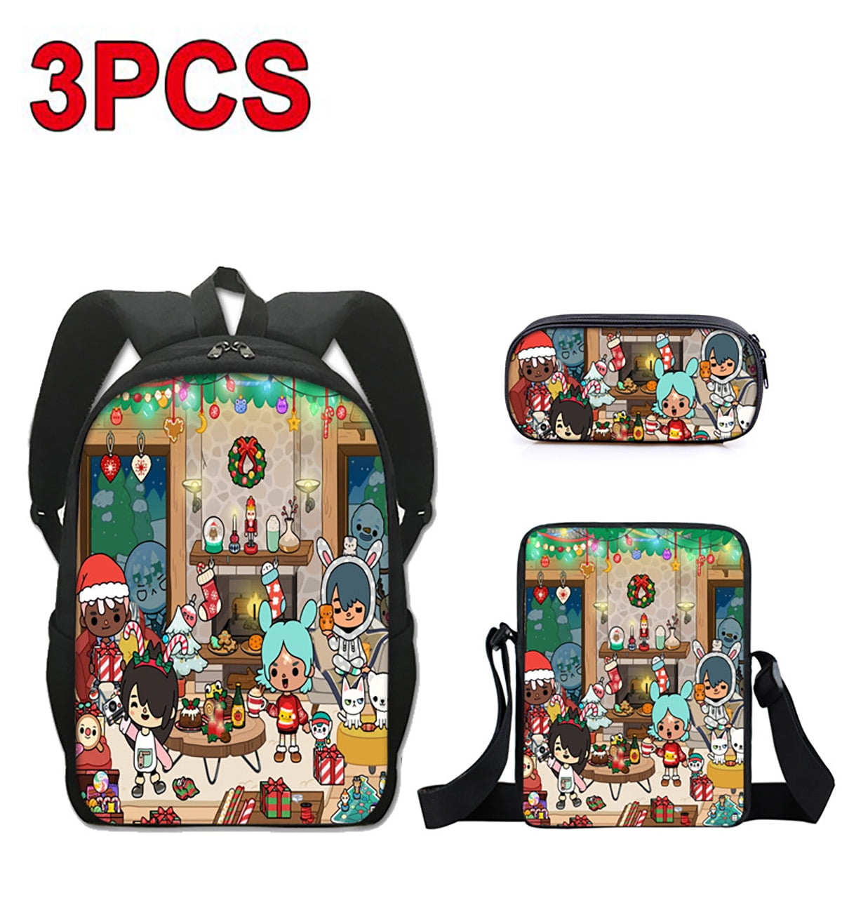 OLOEY 3PACK Toca Boca School Bags for Girls & Boys Primary & Middle