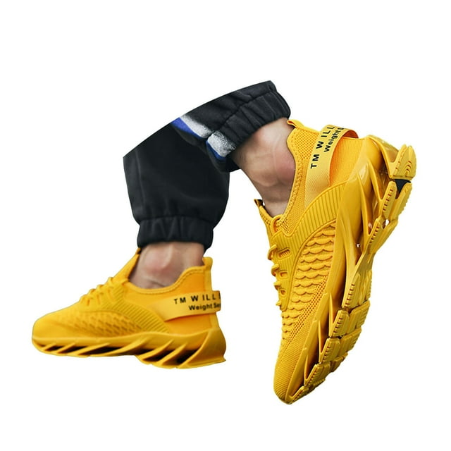 Leozcaa Mens Slip On Walking Tennis Shoes Non Slip Running Lightweight Shoes Breathable Mesh Sneakers