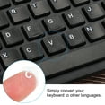 thumbnail image 4 of Uxcell English Keyboard Stickers Keyboard Replacement Cover Style 2, Clear Background White Lettering 10pcs, 4 of 5
