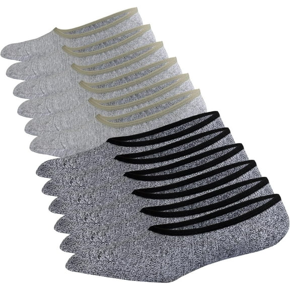 Mens No Show Socks with Non Slip Grips Low Cut Ankle Socks Mens Short Casual Cotton Socks 6 Pairs