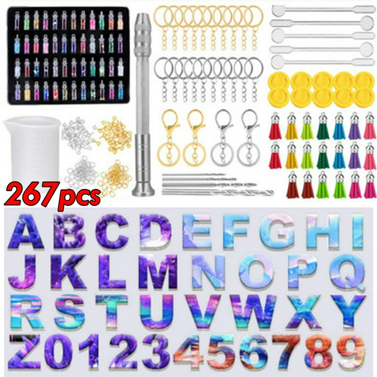 267PCS Letter Numbers Resin Silicone Mold Set for Resin Epoxy Molds for  Keychain Pendant Jewelry Crafts 