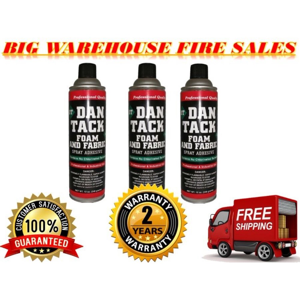 3 Dan Tack Professional Quality Foam & Fabric Spray Glue Adhesive Big