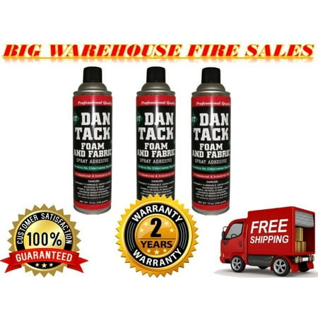 3 Dan Tack Professional Quality Foam & Fabric Spray Glue Adhesive Big Can 12