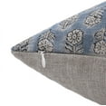 thumbnail image 3 of Fabdivine Block Print Throw Pillow Cover, 26x26 Inch Thick Linen Outdoor Cushion Cover, Floral Print Boho Design Blue Pillow Cover for Sofa and Couch, 3 of 5