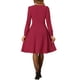 thumbnail image 3 of INSPIRE CHIC Vestido Midi Elegante A-Line de Cuello Cuadrado con Cordones y Manga Lámpara para Mujer Rojo XS, 3 of 6