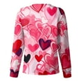 thumbnail image 3 of FrzhBrz Valentines Day Women's Scrub Jacket Stretchy Long Sleeve Love Heart Printed Scrubs Valentine's Day Nurse Uniforms, 3 of 3