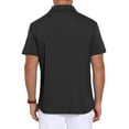 thumbnail image 3 of INSPIRE CHIC Men's Collared Short Sleeve Double Chest Pockets Outdoor Polo Shirt M Black, 3 of 5