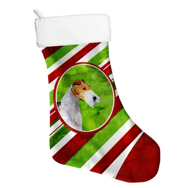 Fox Terrier Winter Snowflakes Christmas Stocking SS4547 - Walmart.com ...