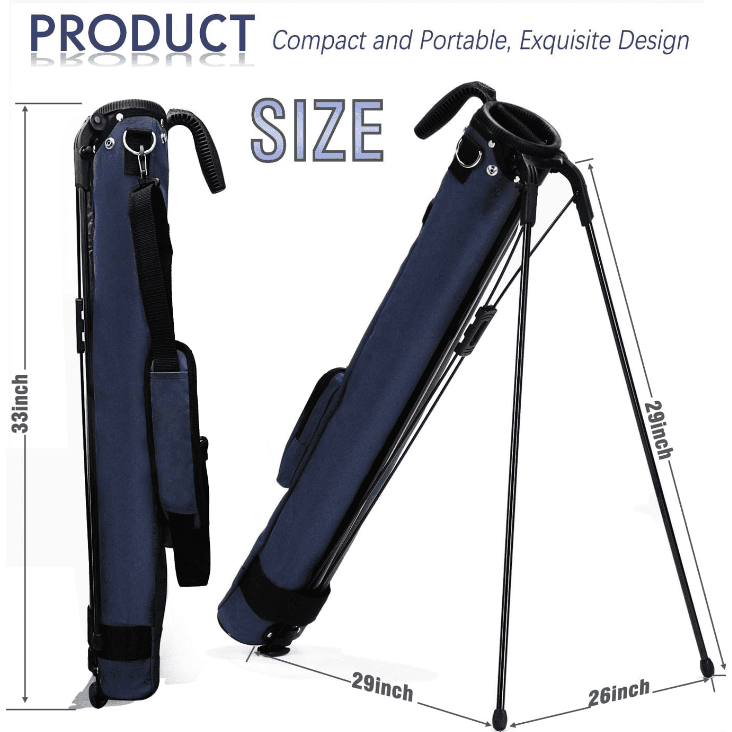 Lightweight Golf Stand Bag, Portable and Durable Golf Carry Bag with Padded Strap and Pocket, Sunday Bag for The Driving Range, 2-Way Divider Practice Bag for Men and Women