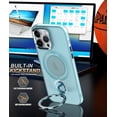 thumbnail image 2 of iPhone 14 Pro Max Case,[Compatible with Magsafe] with Stand Lightweight and Translucent Matte Back Soft Edge Shockproof Protective Case Girls Women Blue, 2 of 8