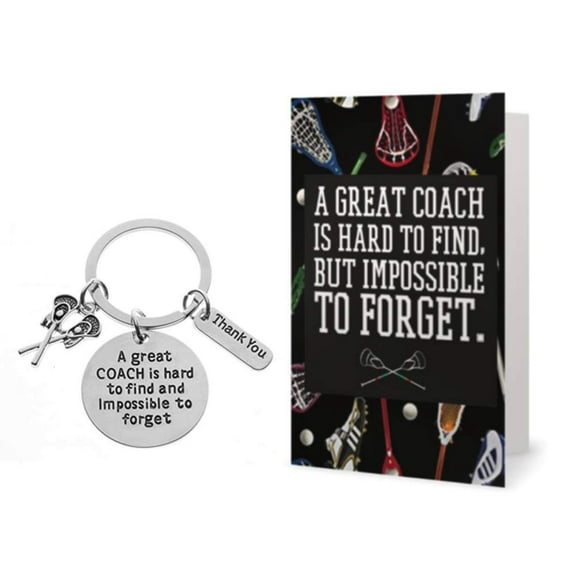 Sportybella Lacrosse Coach Keychain, Unisex Lacrosse Coach Gifts, Great Coach is Hard to Find Coach Keychain