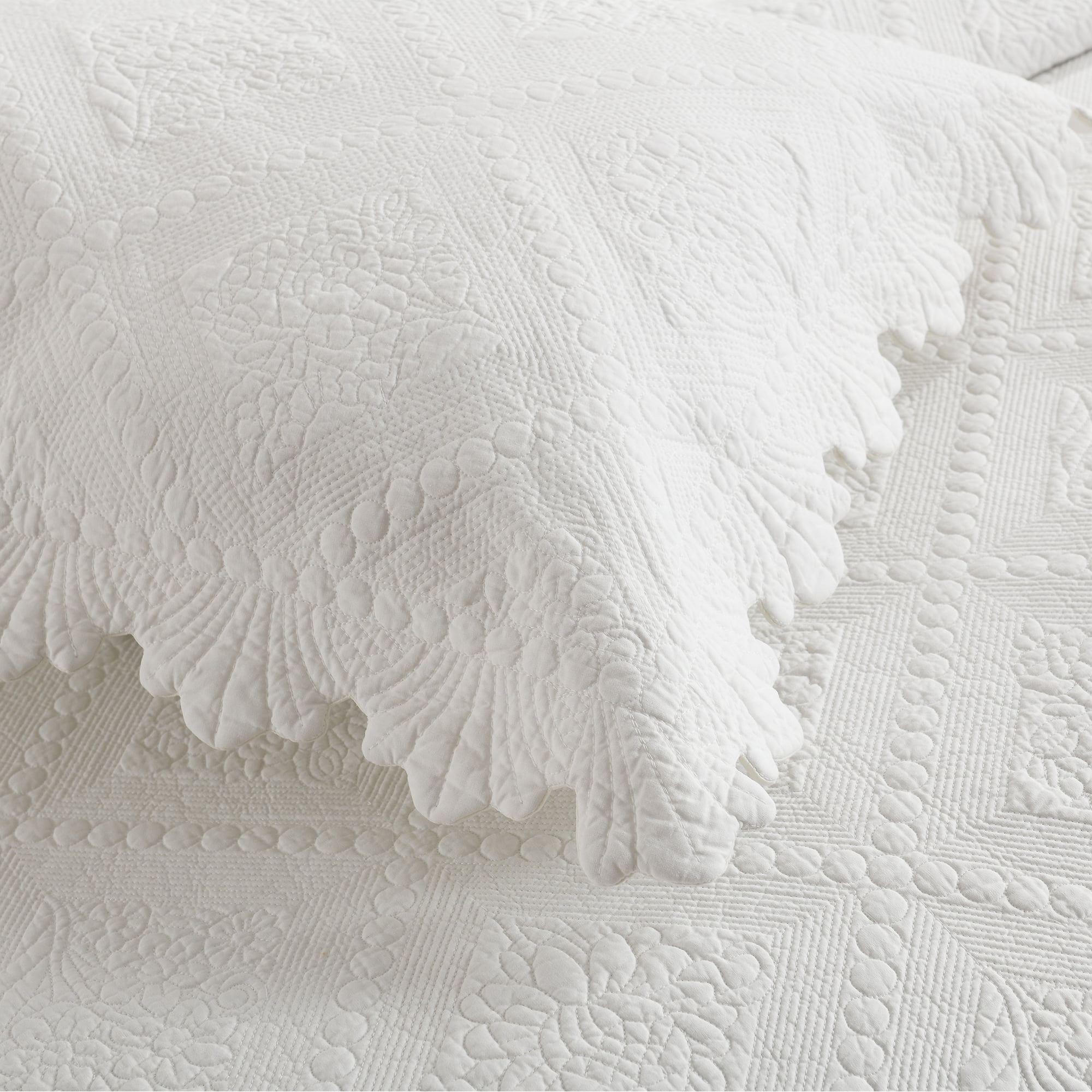 MarCielo 3Pcs 100% Cotton Oversized Quilt Bedspread Coverlet Set TK