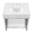 thumbnail image 6 of Modway Gridiron 30" Stainless Steel Bathroom Vanity in White/Silver, 6 of 9