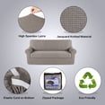thumbnail image 2 of H.VERSAILTEX 2-Piece Jacquard Spandex Sofa Stretch Slipcover, Taupe, 2 of 7
