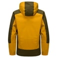 thumbnail image 2 of Little Donkey Andy Men's Waterproof Rain Jacket Lightweight Breathable Raincoat with Detachable Hood for Hiking Golf Travel Cyber Yellow/Olive Green XXL, 2 of 7