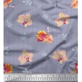 thumbnail image 1 of Soimoi Georgette Viscose Fabric Stripe,Wildflower & Orchids Floral Fabric Prints By Yard 42 Inch Wide, 1 of 1