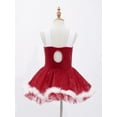 thumbnail image 5 of MSemis Kids Girls Christmas Dance Dress Santa Sequins Tutu Dress Ice Figure Skating Dress Red 6, 5 of 6