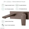 thumbnail image 5 of Monaco Single-Handle, Wall-Mount, Bathroom Faucet in Oil Rubbed Bronze, 5 of 10