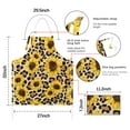 thumbnail image 7 of Beige Leopard Sunflower Pattern Apron-Garden Aprons for Women with Pockets-Cotton Linen Waterproof Kitchen Cooking Gardening Aprons Adjustable for Kitchen,Cooking,BBQ and Salon 33x27 Inch, 7 of 7