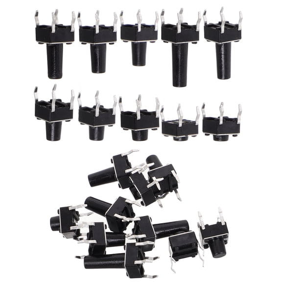 Hemoton 100Pcs Micro Momentary Tactile Push Button Switch 4 Pin Assortment Kit For Breadboard Electronic Circuit Board Diy Projects Prototyping And Repairs
