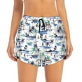 thumbnail image 2 of Daiia Hawaii Palms Pattern Women's 2 in 1 Running Shorts - Lightweight Athletic Workout Gym Yoga Shorts Liner with Phone Pockets-X-Large, 2 of 7