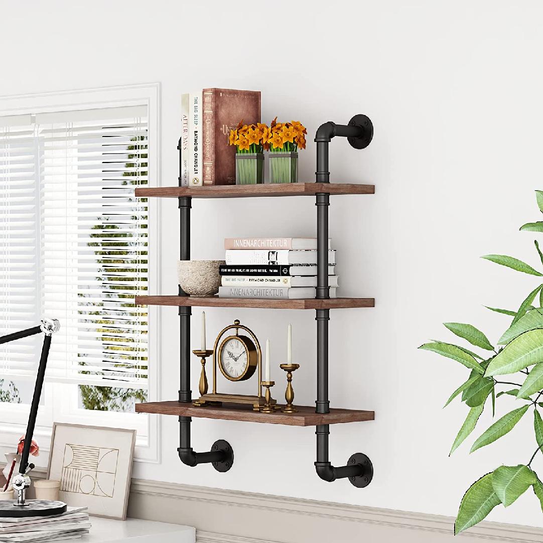 Industrial Pipe Shelving Rustic Wood Floating Shelves