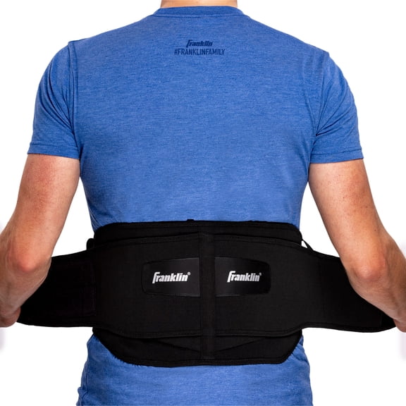 Franklin Sports Lower Back Brace - Adjustable Back Support Stabilizer - Comfortable Lumbar Support, Pain Relief Compression - One Size