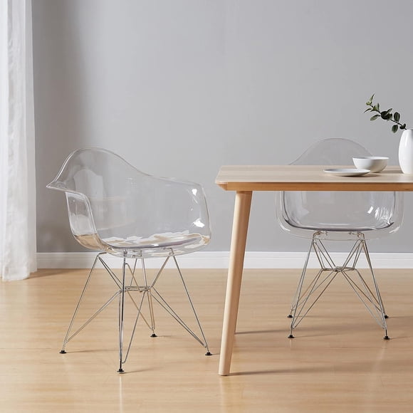 Chaise Bucket en chrome transparent de la collection Heavenly LOT DE 2