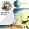 thumbnail image 2 of Halloween Night Witch Bat Dish Drying Mat,Pumpkin Latern Absorbent Dish Drying Mat for Kitchen, Extra Large, 16" x 18", 2 of 5