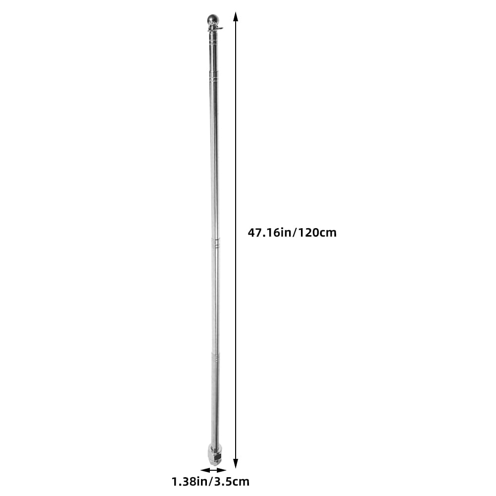 HOMEMAXS 2pcs Adjustable Height Steel Flag Pole For Bicycle Motorcycle Dirt Bike Telescopic Flagpole Kit Safety Flag Holder