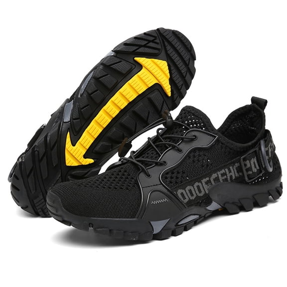 ChiVerve Hiking Barefoot Shoes for Women Men Breathable & Non-Slip Athletic Footwear Wide Toe Water Shoes, Designed for Walking & Running & Swimming | Black, 3 Men