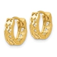 thumbnail image 2 of Real 14kt Yellow Gold Cut-out Design Hinged Hoop Earrings; for Adults and Teens; for Women and Men, 2 of 4
