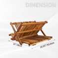 3 Tier Collapsible Teak Wood Dish Drying Rack, Foldable Large Capacity ...