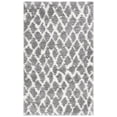 thumbnail image 3 of SAFAVIEH Berber Andrina Geometric Shag Area Rug, Light Gray/Cream, 4'5" x 6'5", 3 of 13