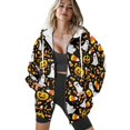 thumbnail image 4 of COEQINE Women's Full Zip Up Hoodie Oversized Sweatshirts Mandala Purple Pattern Long Sleeve Fashion Jacket for Women Y2K Tops with Pockets Fall Casual Hooded Wear, XS, 4 of 7