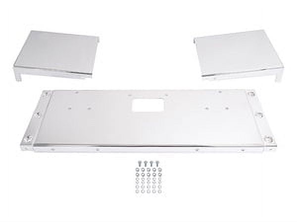 KOJEM 20" Front Bumper Assembly Compatible with Peterbilt 357 378 379 Square Bumper W/Boxed Roll End, Mounting & Tow Holes Without Fog Light Holes Steel Chrome 3PCS