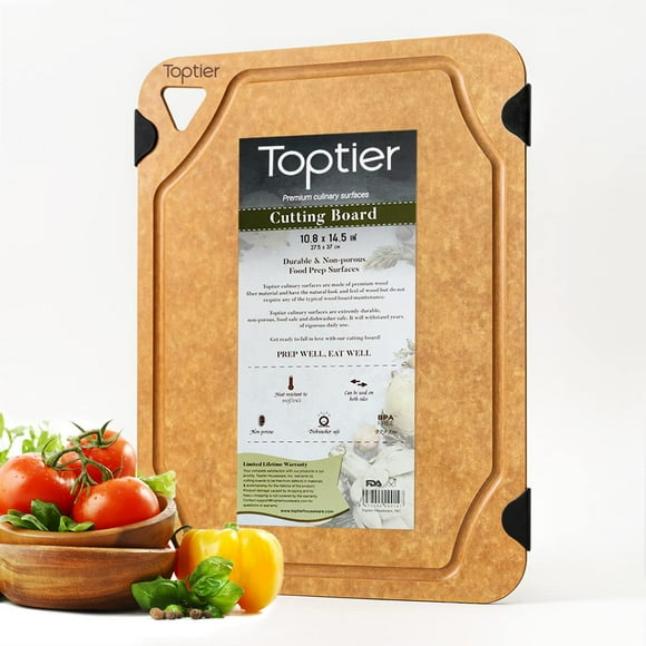 Tabla de cortar Toptier 37 x 28 cm antideslizante reversible de fibra de madera