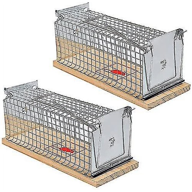 Paquete de 2 trampas para ratones pequeñas, jaula para ratas, trampa para roedores vivos, receptor de ratones, No mata a niños