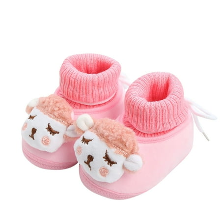 

ZENMELE Kids Sneakers Cute Shoe Winter Children Toddler Shoes Boys And Girls Floor Shoes Elastic Band Comfortable Warm Cute Cartoon Sheep Pattern Sports Shoe 6M-12M