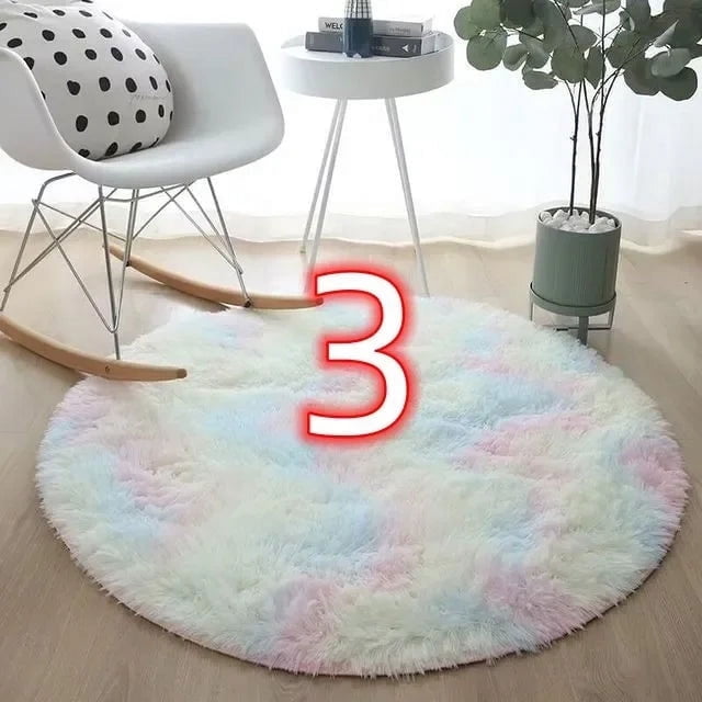 4043 New Nordic Tie-Dye Carpet Wholesale Plush Mat Living Room Bedroom Bed Blanket Floor Cushion for Home My Lux Decor Round