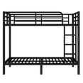 thumbnail image 5 of Metal Full Bunk Bed Metal Bed Frame with Side Ladder and Safety Rails Bunk Bed Full over Full for Teens and Adults Black, 5 of 9