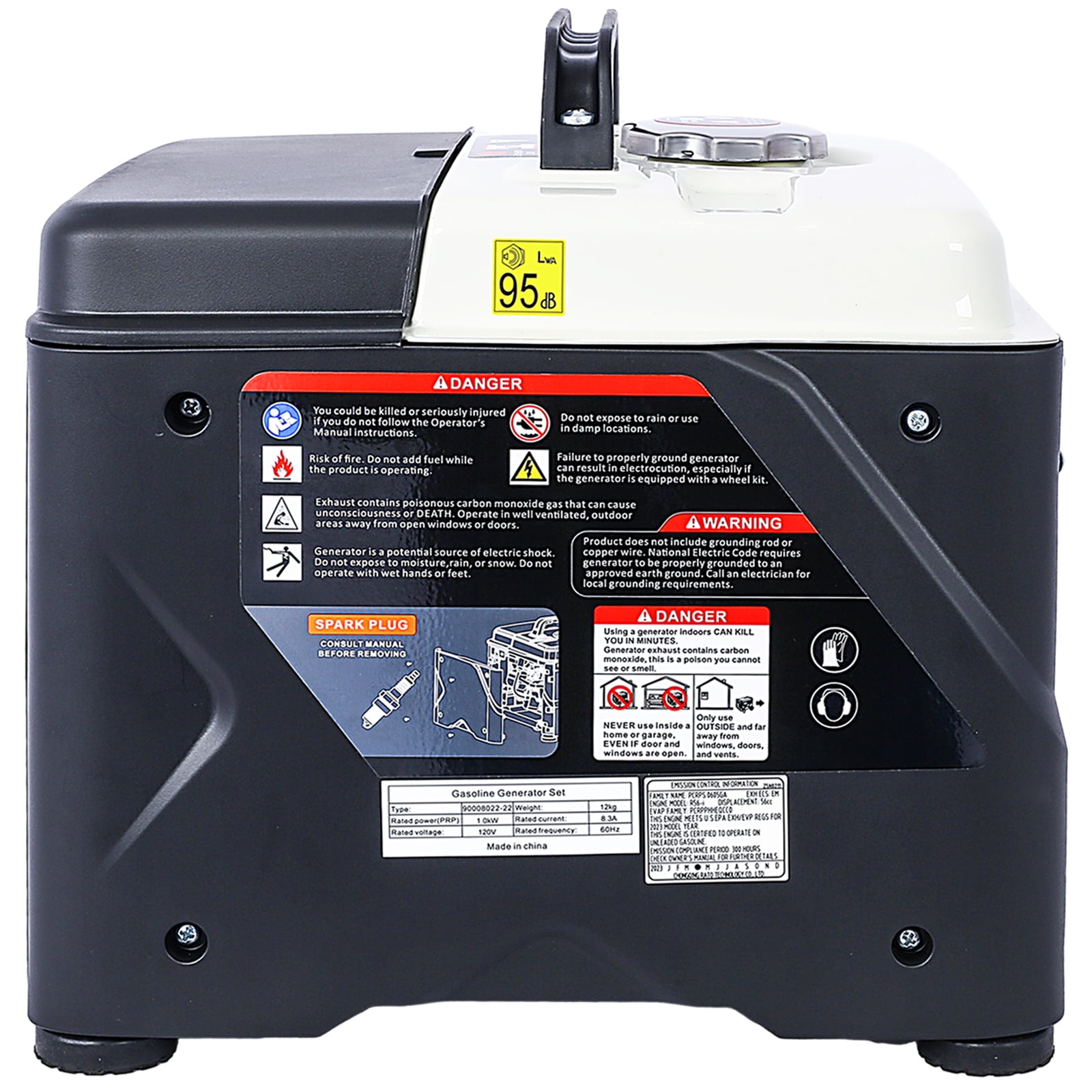 Portable Inverter Generator 1200W Ultra Quiet Gas Powered, EPA Compliant Eco-Mode Lightweight Generator for Home Backup Emergency Camping Tailgating