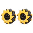 thumbnail image 2 of Roue de Robot, Caoutchouc Jaune et Noir Mecanum Roue Fonctionnelle pour Robot 1 Paire, 2 Paires, 2 of 8