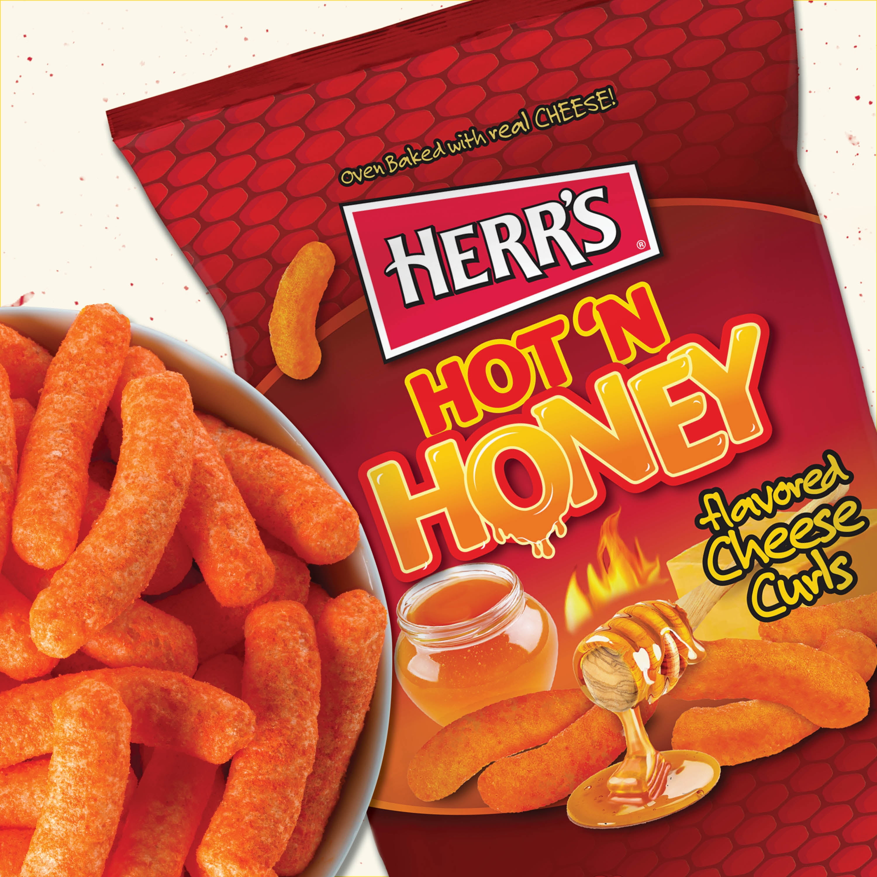 Herr's Hot'N Honey Cheese Curls 7.5oz