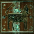 thumbnail image 1 of Ahgly Company Indoor Square Animal Turquoise Blue Traditional Area Rugs, 7' Square, 1 of 4